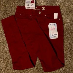 NWT Seven7 premium denim jeans sz 4 fired brick “tummy less” slimming technolgy